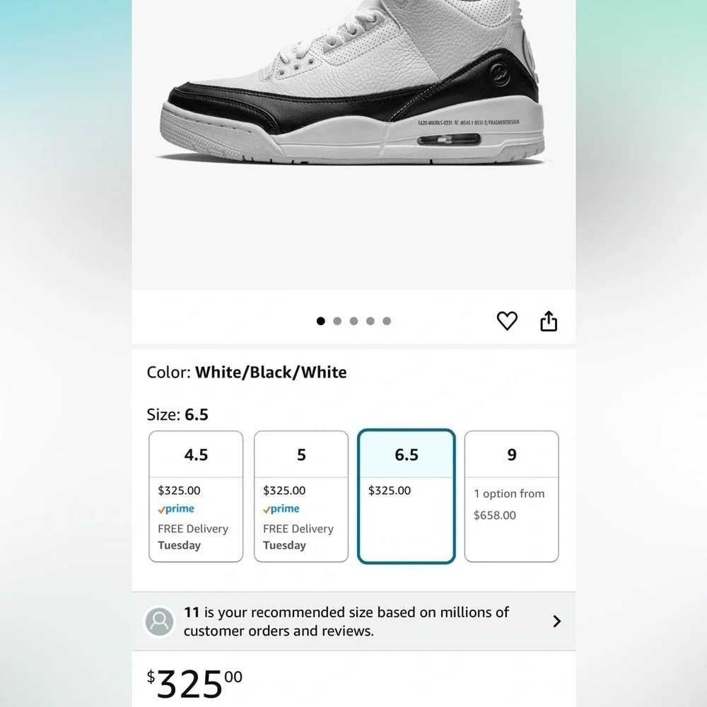 Air Jordan 3 Retro SP x Fragment 'Hiroshi Fujiwara' (2020) DA3595-100 Nike